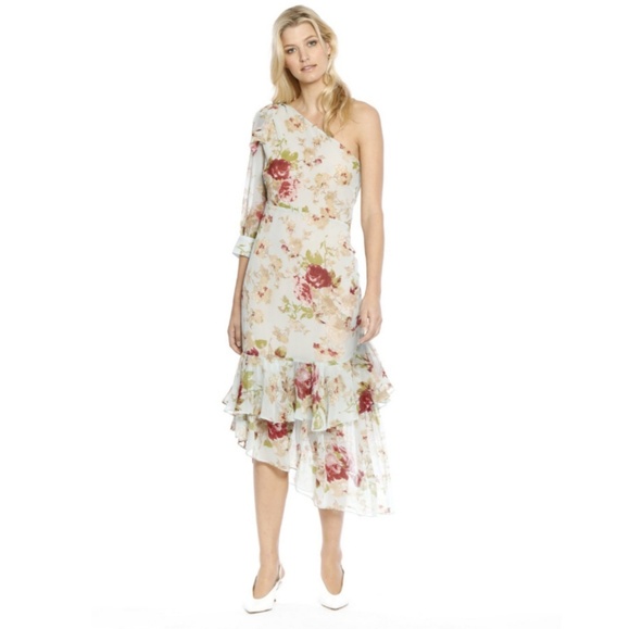 Gorgeous Floral One Shoulder Walter Baker Dress - Picture 2 of 3